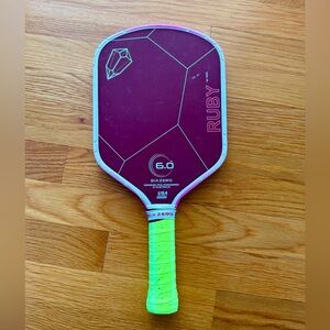 Six Zero Ruby 16mm Pickleball Paddle. Purchased 2 months ago. Minimal use